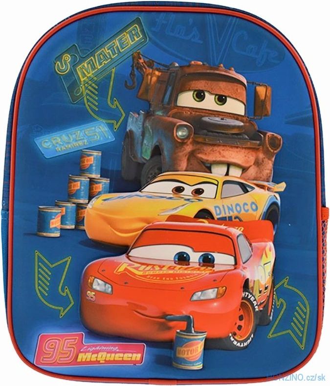 HappySchool · Dětský / chlapecký 3D plastický batoh Auta - Cars - Blesk McQueen, Cruz Ramirezová a Burák - 10L - obrázek 3