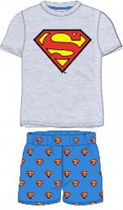E plus M - Chlapecké / dětské letní pyžamo Superman - šedé / 100% bavlna 134 - obrázek 1