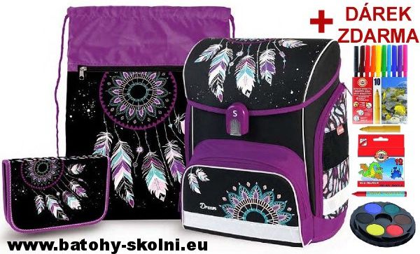 Školní aktovka Peříčka Mandala 3 dílný set Stil - obrázek 1