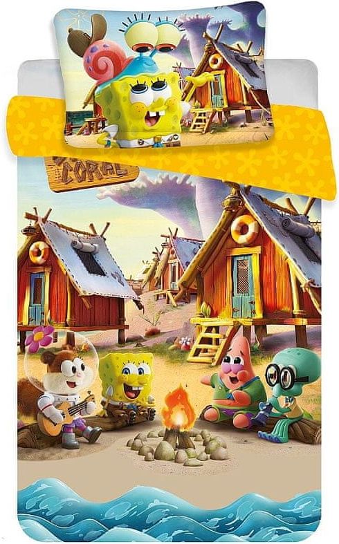 Jerry Fabrics Disney povlečení do postýlky Sponge Bob baby 100x135, 40x60 cm - obrázek 1