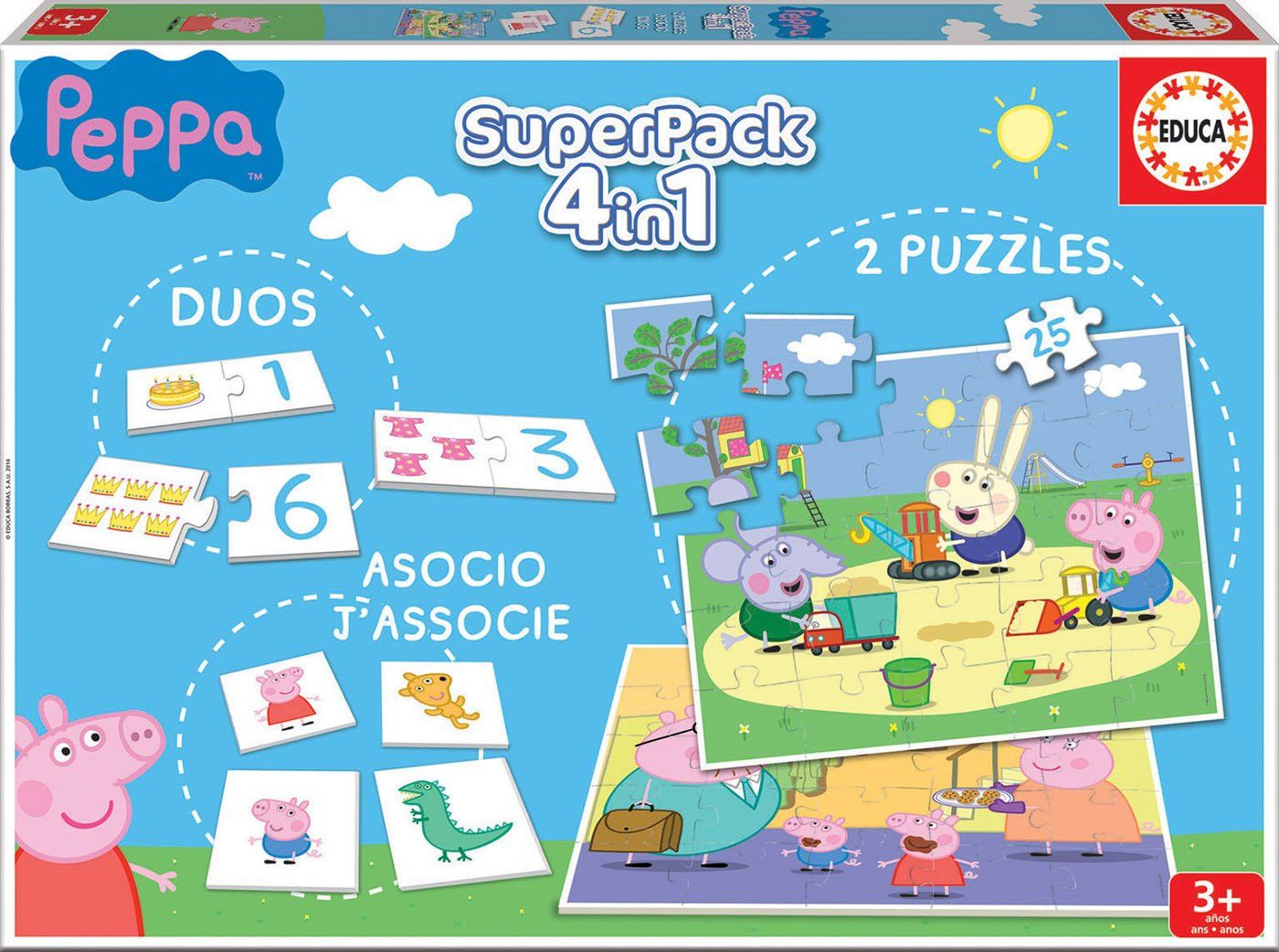 Educa domino a pexeso Peppa Pig Disney Superpack 4v1 - obrázek 1