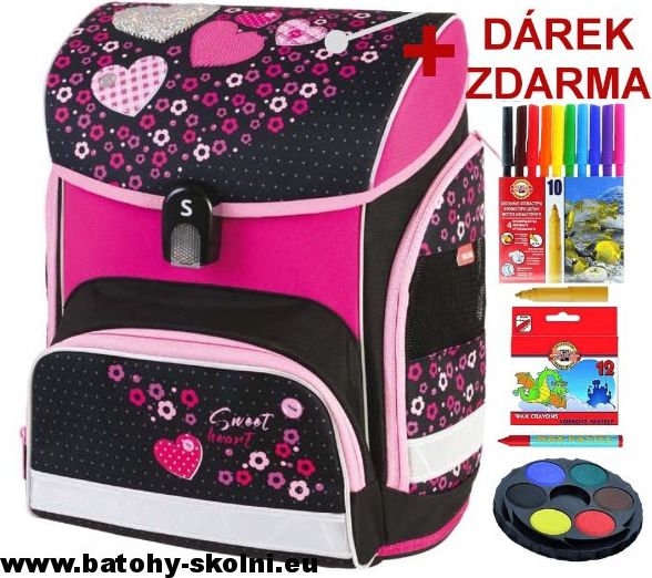 Školní aktovka Srdíčka Sweet Heart + dárek a doprava Zdarma - obrázek 1