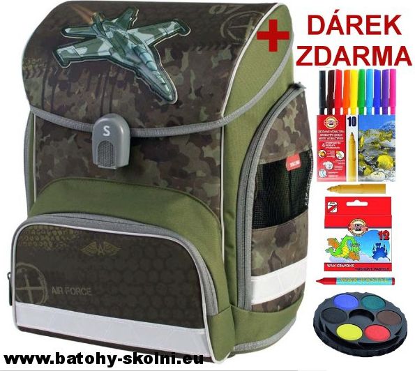 Školní aktovka Stíhačka Air Forse + dárek a doprava Zdarma - obrázek 1