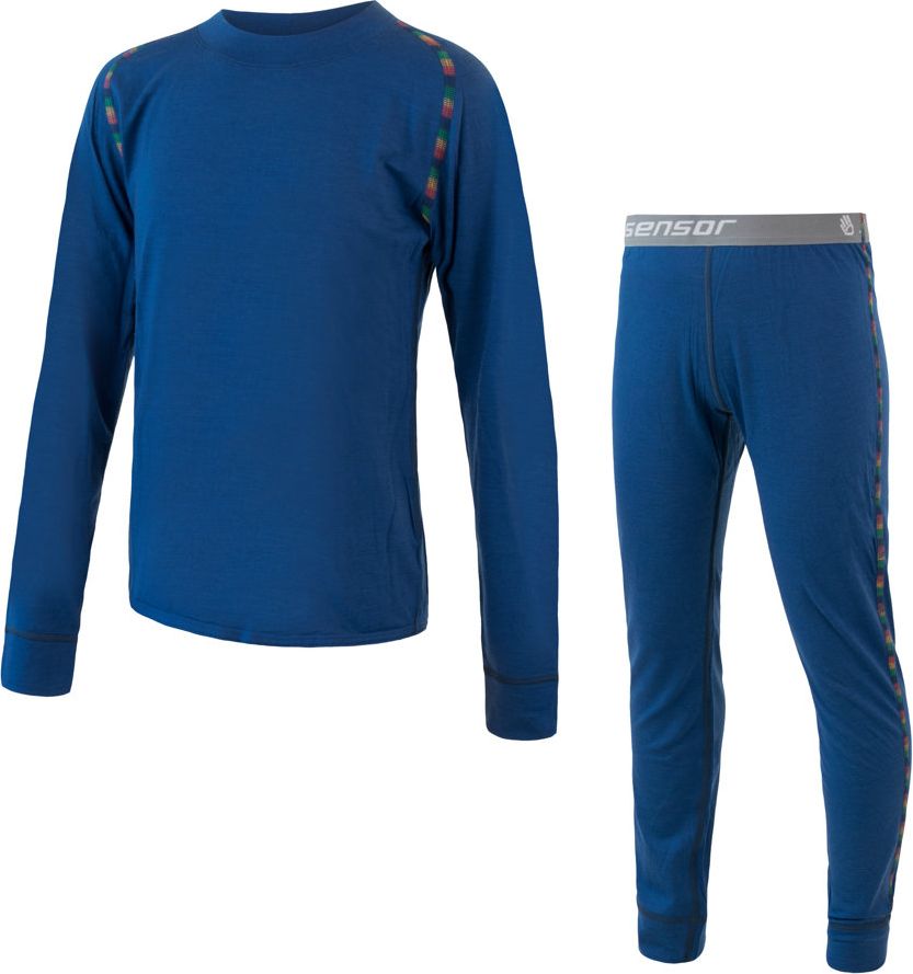 SENSOR MERINO AIR set dětský triko dl.rukáv + spodky MODRÁ velikost: 90 - obrázek 1