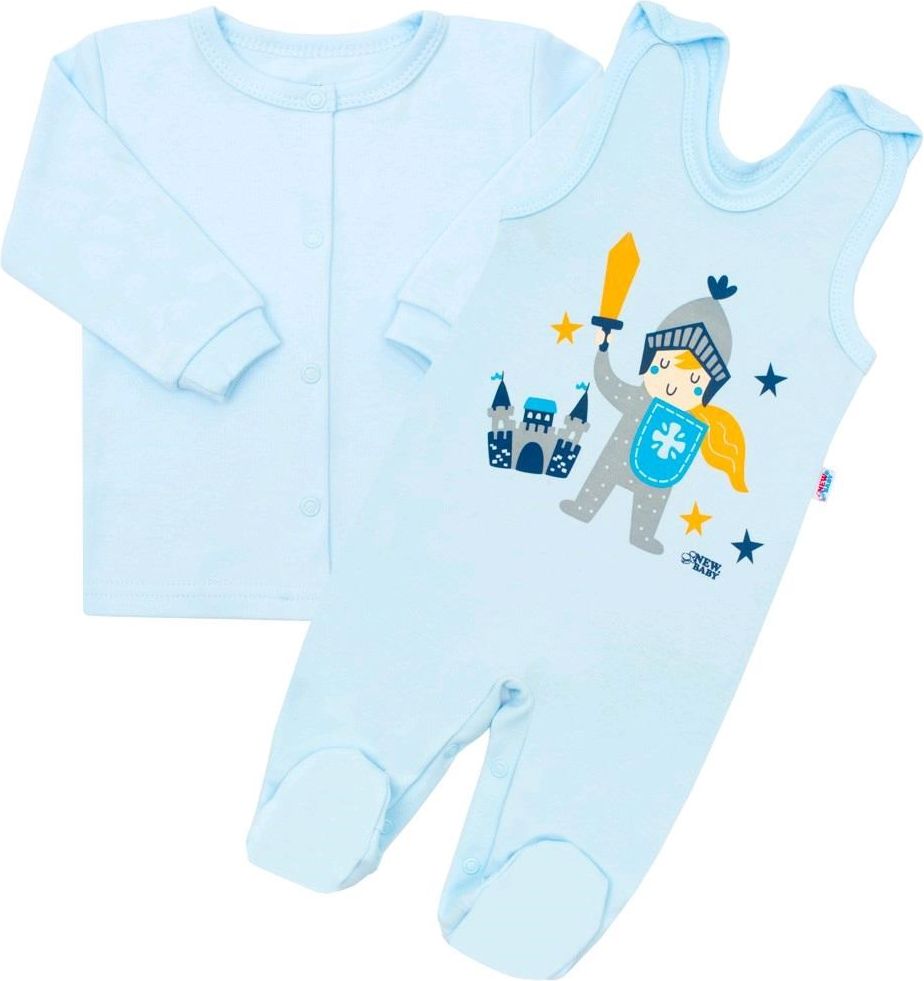 NEW BABY 2-dílná kojenecká bavlněná soupravička New Baby Knight Modrá 74 (6-9m) - obrázek 1