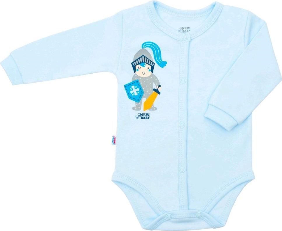 NEW BABY Kojenecké bavlněné celorozepínací body New Baby Knight Modrá 68 (4-6m) - obrázek 1