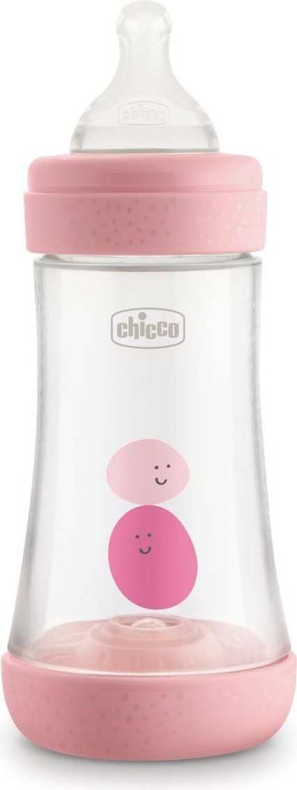 CHICCO Láhev kojenecká Perfect 5 silikon, 240 ml dívka - obrázek 1
