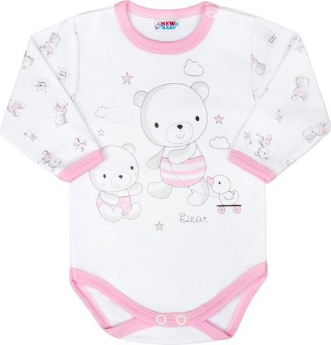 Kojenecké body New Baby růžové Bears velikost 68 klasické - obrázek 1