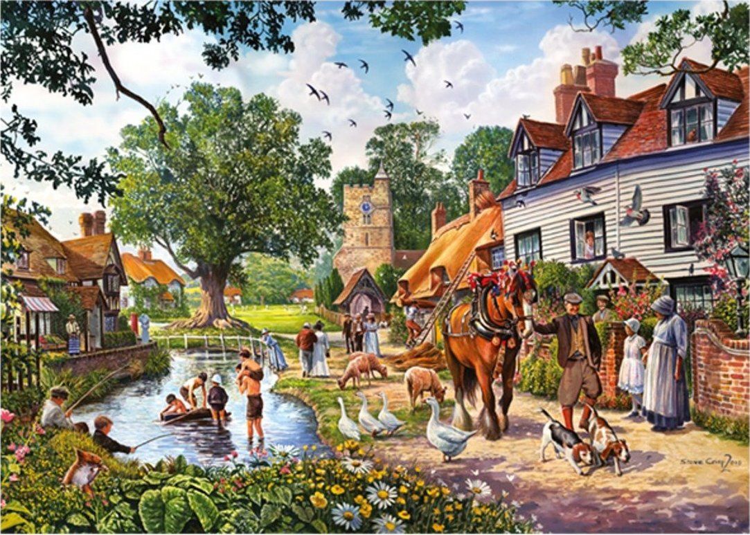 FALCON / JUMBO FALCON , JUMBO Puzzle Krásný letní den 2x1000 dílků - obrázek 3