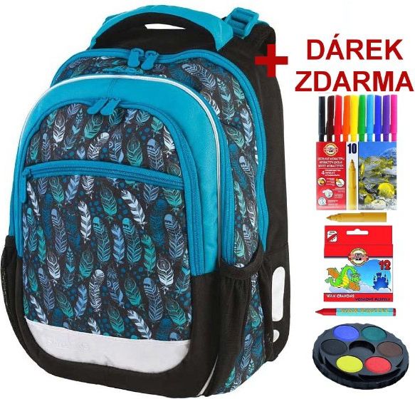 Školní batoh Peříčka India Blue Stil - Doprava a dárek Zdarma - obrázek 1