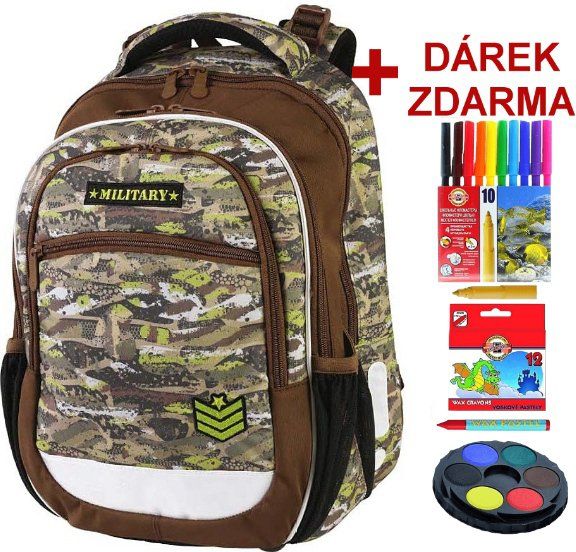 Školní batoh Military Stil - Doprava a dárek Zdarma - obrázek 1