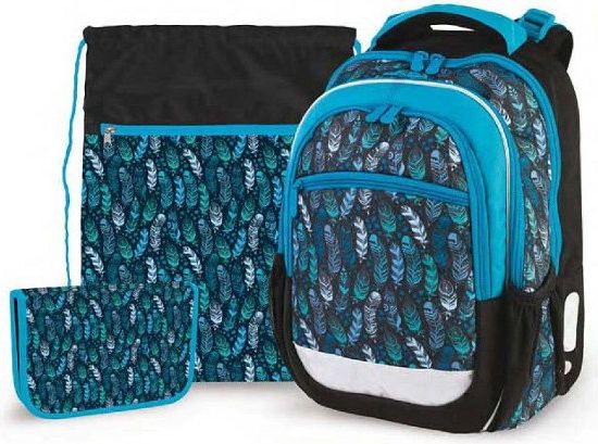 Školní batoh Peříčka India Blue 3 dílný set Stil - Doprava a dárek Zdarma - obrázek 2