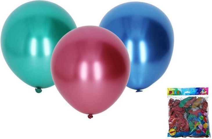 Balónek nafukovací 25cm - sada 100ks, chromové - obrázek 1