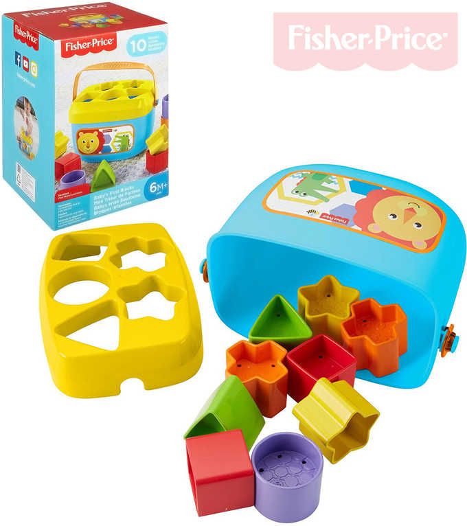 FISHER PRICE Baby moje první vkládačka set kyblík + 10 kostek plast pro miminko - obrázek 3