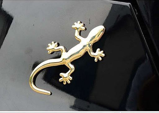 Dudlu Nálepka na auto - 3D ještěrka (Zlatá) - obrázek 2
