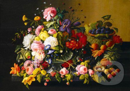 Severin Roesen - Still Life, Flowers and Fruit, 1855 - Bluebird - obrázek 1