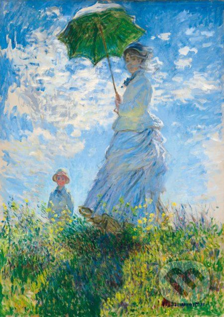 Claude Monet - Woman with a Parasol - Madame Monet and Her Son - Bluebird - obrázek 1