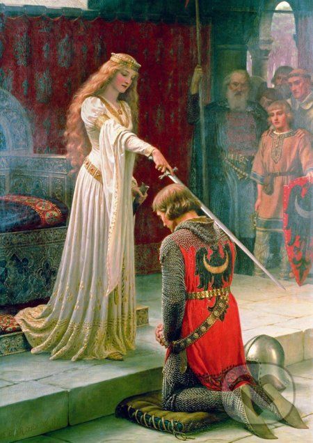 Edmund Blair Leighton - The Accolade, 1901 - Bluebird - obrázek 1