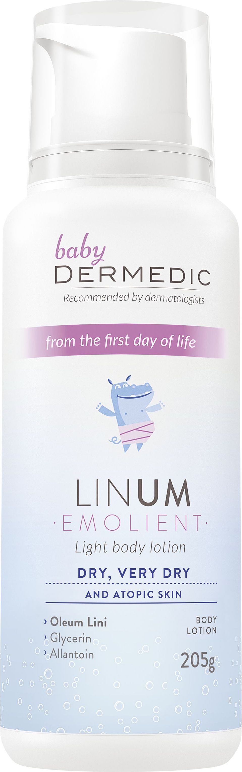 Dermedic Linum Emolient Baby lehký tělový krém 205 g - obrázek 1