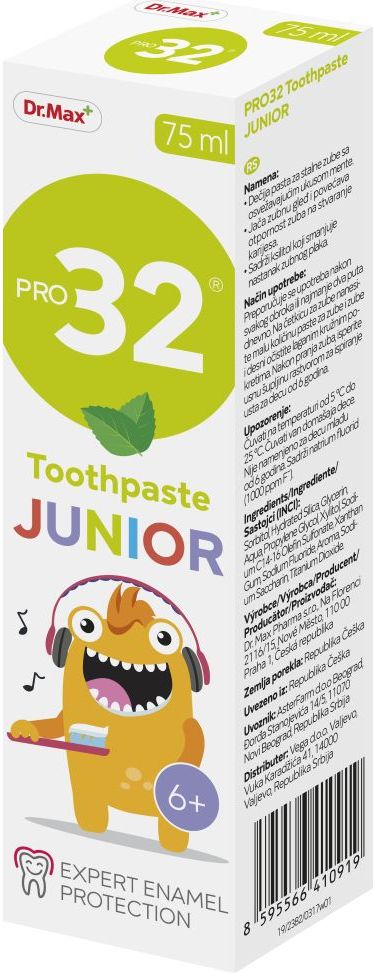 Dr.Max PRO32 Junior zubní pasta 75 ml - obrázek 2