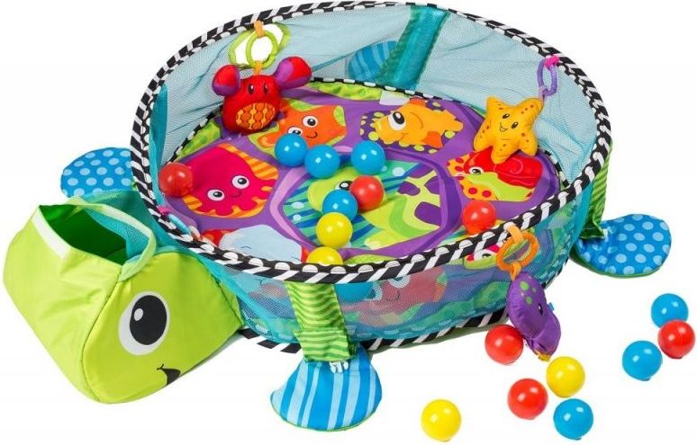 Vzdělávací hrací deka s 30 míčky ECO TOYS - Želvička - obrázek 2