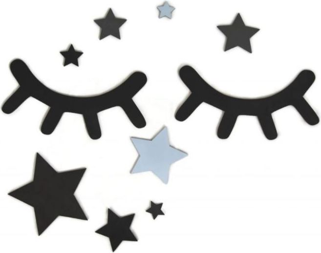 Adam Toys Dekorace na zeď - Spící očka s hvězdičkami, modré - obrázek 1