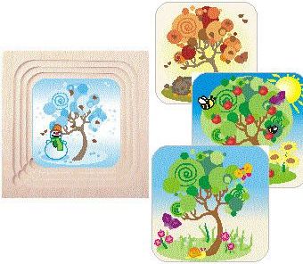 Hess Dřevěné puzzle roční období - obrázek 1