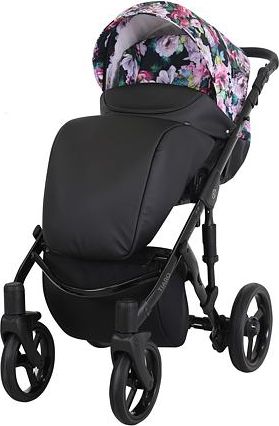 Kočárek Kunert Tiaro 2021 trojkombinace Černý rám - black/flowers - obrázek 2