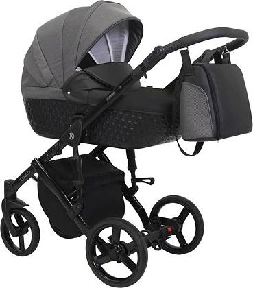 Kočárek Kunert Tiaro 2021 trojkombinace Černý rám - black/grey - obrázek 1