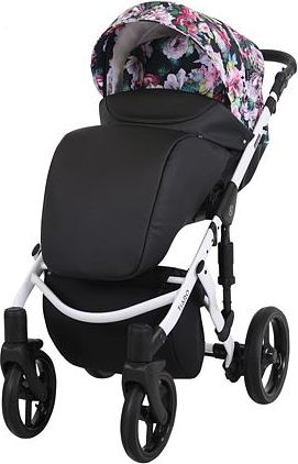 Kočárek Kunert Tiaro 2021 dvojkombinace Bílý rám - black/flowers - obrázek 2