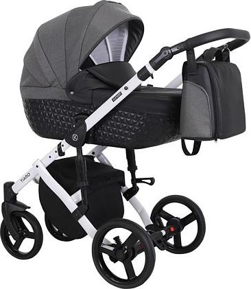 Kočárek Kunert Tiaro 2021 dvojkombinace Bílý rám - black/grey - obrázek 1