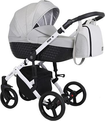 Kočárek Kunert Tiaro 2021 dvojkombinace Bílý rám - black/light grey - obrázek 1