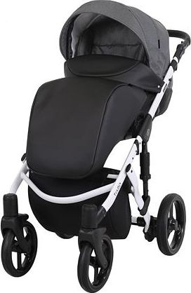 Kočárek Kunert Tiaro 2021 trojkombinace Bílý rám - black/grey - obrázek 2