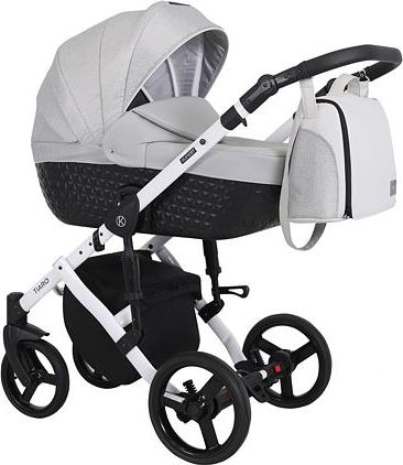 Kočárek Kunert Tiaro 2021 trojkombinace Bílý rám - black/light grey - obrázek 1