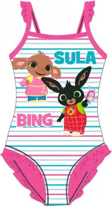 E plus M - Dívčí jednodílné plavky Zajíček Bing a Sula - růžové 92 - 98 - obrázek 1