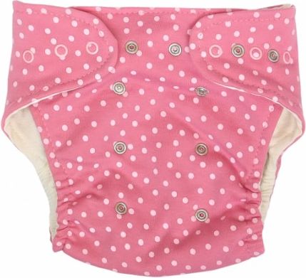 Mamatti Látková plenka EKO sada - kalhotky + 2 x plenka, Princezna Puntík, růžová , Velikost koj. oblečení 3 - 8 kg - obrázek 1