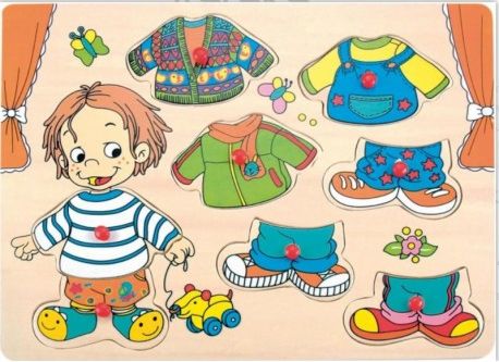 Woody Vkládací - oblékací puzzle Chlapeček Sebastian - 8 ks - obrázek 1