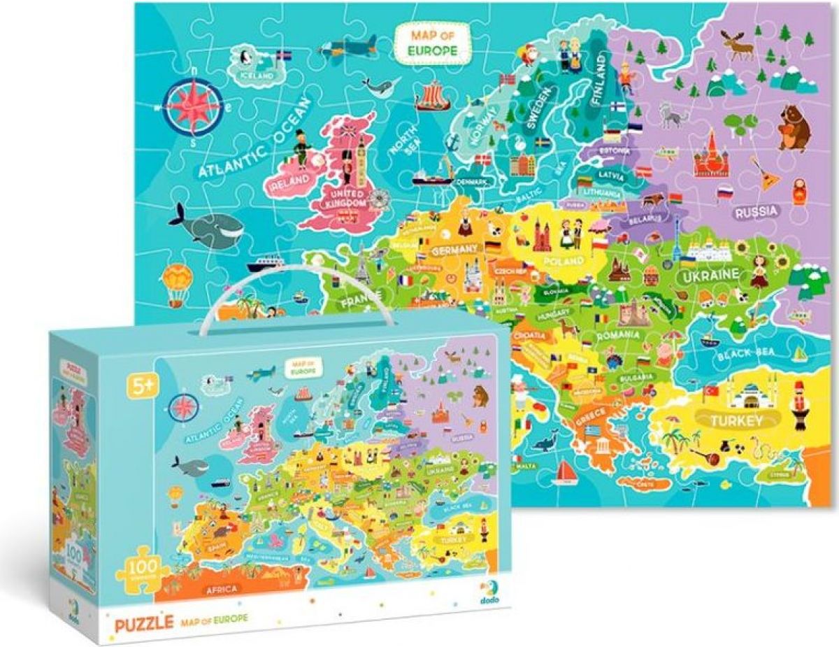 DoDo Puzzle Mapa Evropy 100 dílků - obrázek 1