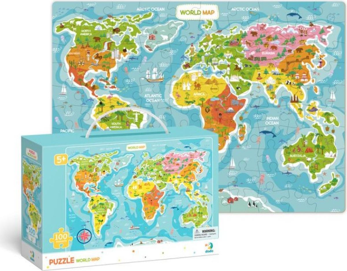 DoDo Puzzle Mapa Světa 100 dílků - obrázek 1