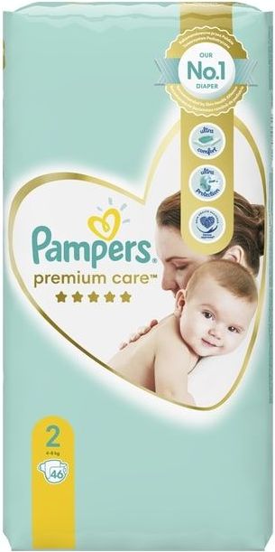 Pampers Premium Care Plenky, Velikost 2, 46 ks, 4kg-8kg - obrázek 1
