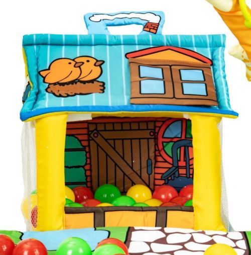 ECO TOYS Vzdělávací deka s hrazdou a míčky, Domeček - obrázek 3