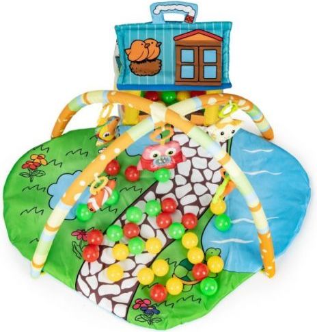 ECO TOYS Vzdělávací deka s hrazdou a míčky, Domeček - obrázek 4