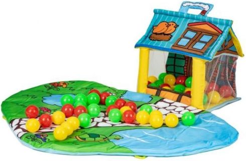 ECO TOYS Vzdělávací deka s hrazdou a míčky, Domeček - obrázek 5