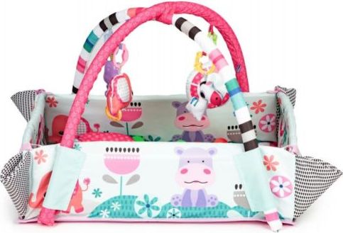 ECO TOYS Vzdělávací deka s hrazdou a míčky 3v1, růžová - obrázek 5