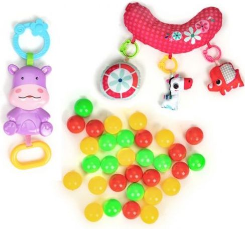 ECO TOYS Vzdělávací deka s hrazdou a míčky 3v1, růžová - obrázek 8