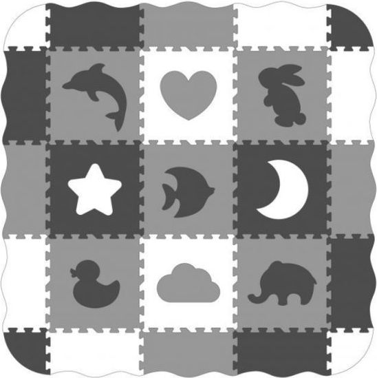 ECO TOYS Dětské pěnové puzzle 122x122cm, hrací deka, podložka na zem Zvířátka, 25 dílů - obrázek 1
