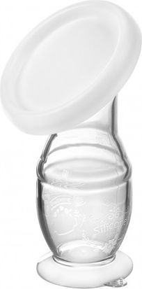 Ruční odsávačka mléka kolektor Akuku 100ml silikonový, Transparentní - obrázek 1