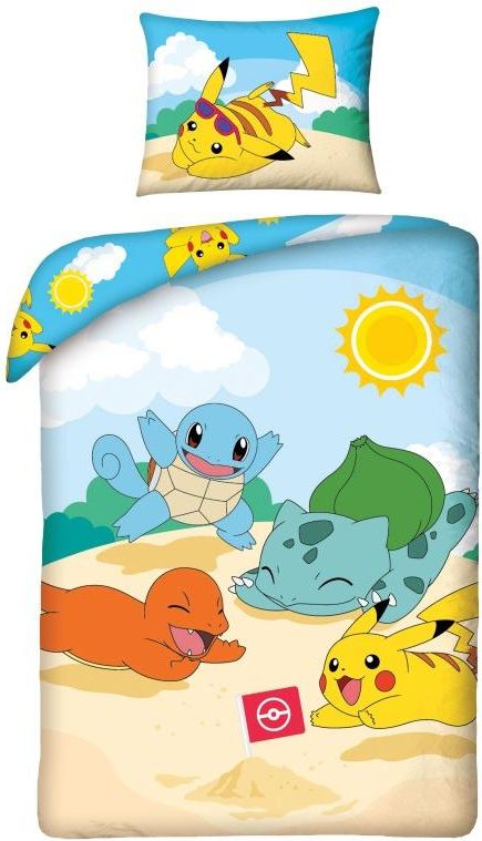 HALANTEX Povlečení Pokémon pláž  Bavlna, 140/200, 70/90 cm - obrázek 1