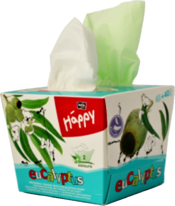 Bella Happy kapesníčky 2 vrstvé s vůní eukalyptus 80ks - obrázek 1