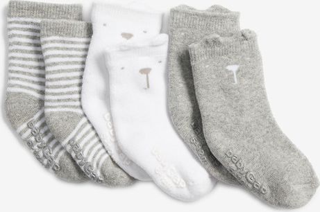 Ponožky 3 páry dětské GAP | Bílá Šedá | Dívčí | 6-12 měsíců - obrázek 1
